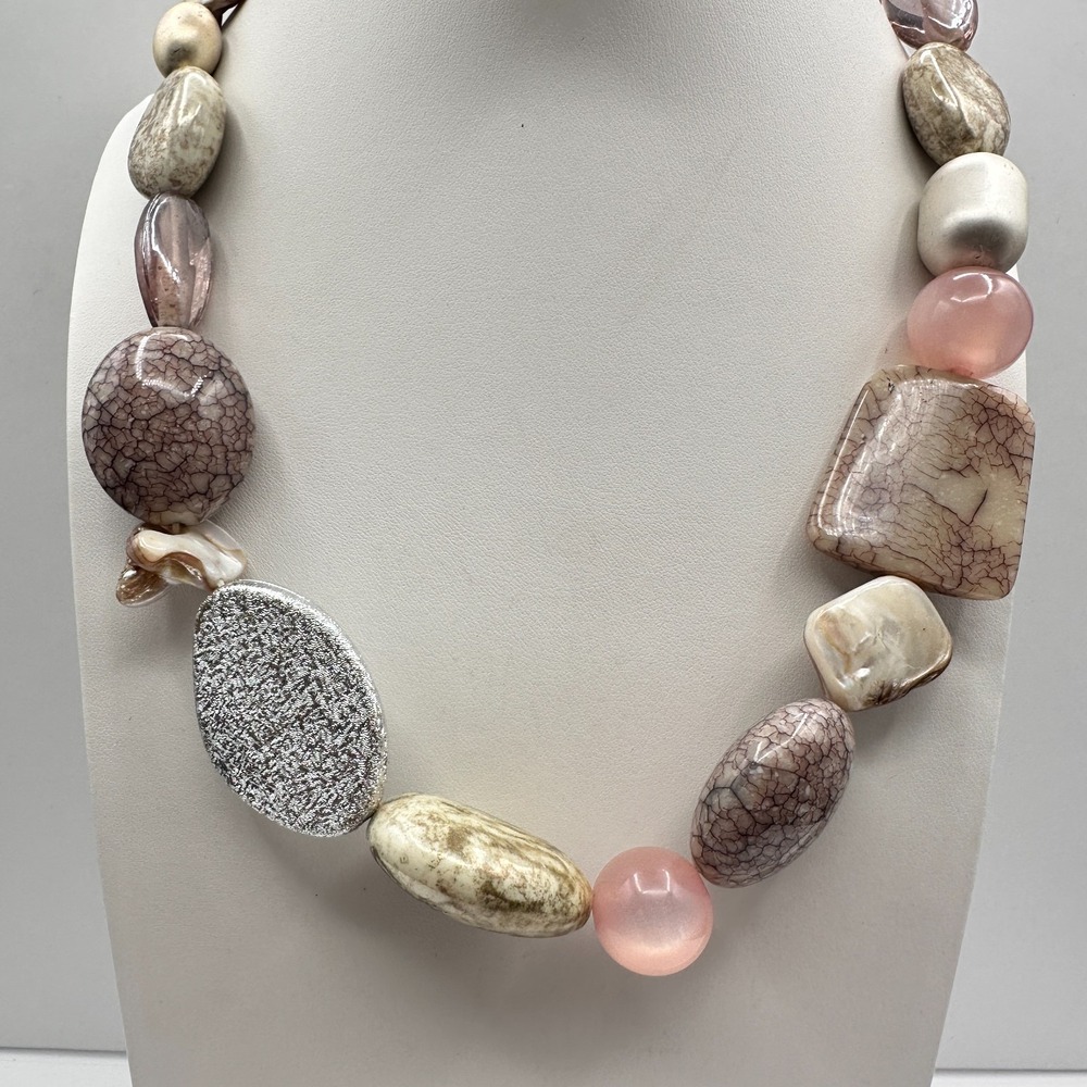 Vintage Y2K Chunky Stone Statement Necklace Boho Women's Classic Jewelry